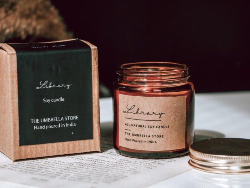 The Umbrella Store Library Scented Candle Woody fragrance  (150 g)