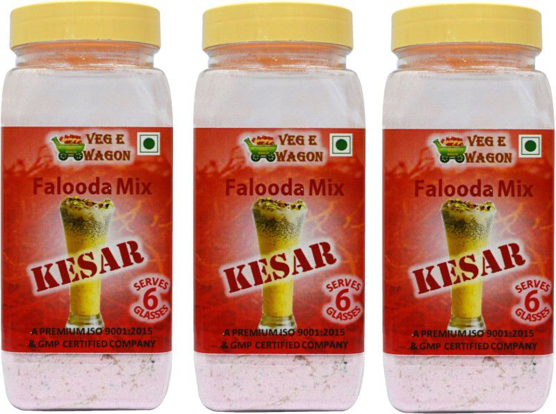 Veg E Wagon Falooda Mix Kesar Flavour (200 gm Each) Set Of 3 in Pet Jar 600 g  (Pack of 3)