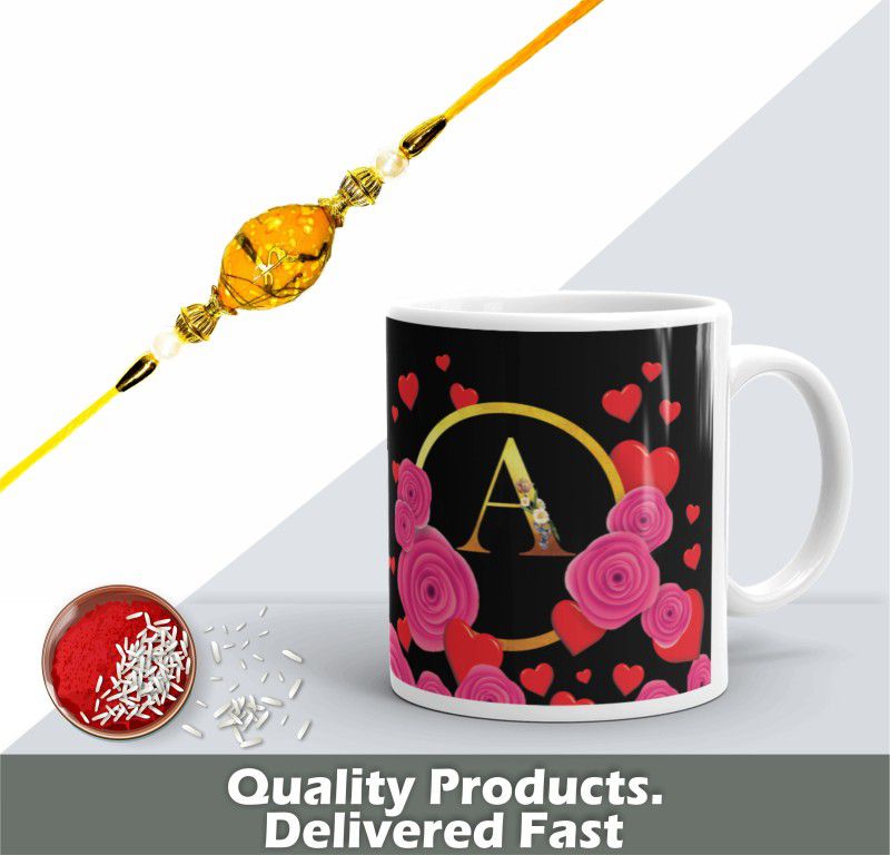 Mug Set  (Best Raksha Bandhan Gift (1 Rakhi, 1Mug, 1 Roli & Chawal (BOX)))