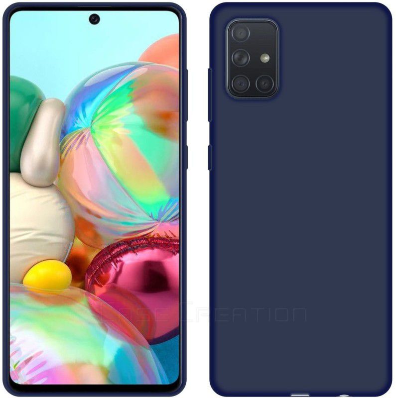 Pro Designer Back Cover for Samsung Galaxy A51 (2020) Luxurious OG Series Slim Silicone Case  (Blue, Dual Protection, Silicon)
