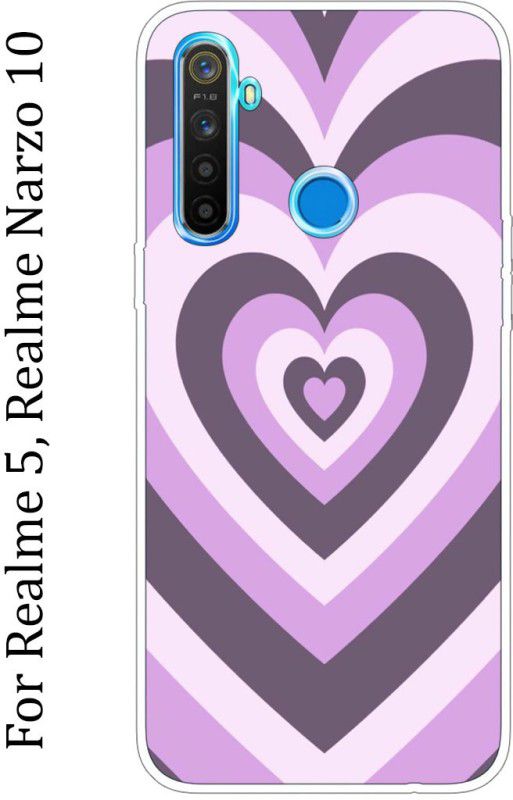 mitzvah Back Cover for realme 5, realme Narzo 10  (Black, Pink, Grip Case, Silicon, Pack of: 1)