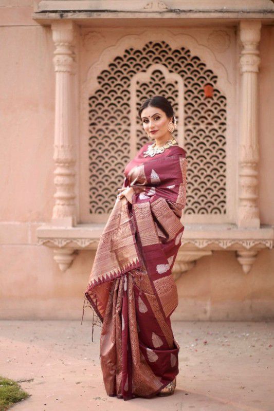 Banarasi Art Silk Saree  (Purple)