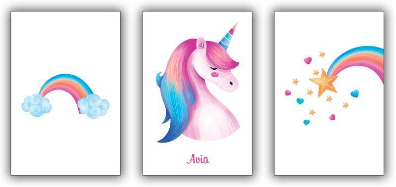Avia Magical Unicorn Paintings / Posters for girls / Posters for room / Posters For kids Paper Print  (17.5 inch X 11.5 inch)