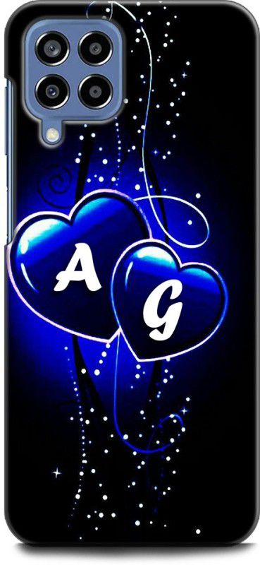 WallCraft Back Cover for SAMSUNG Galaxy M53 5G A G, A LOVES G, NAME, ALPHABET, AD LOVE, HART, BLUE  (Multicolor, Dual Protection, Pack of: 1)