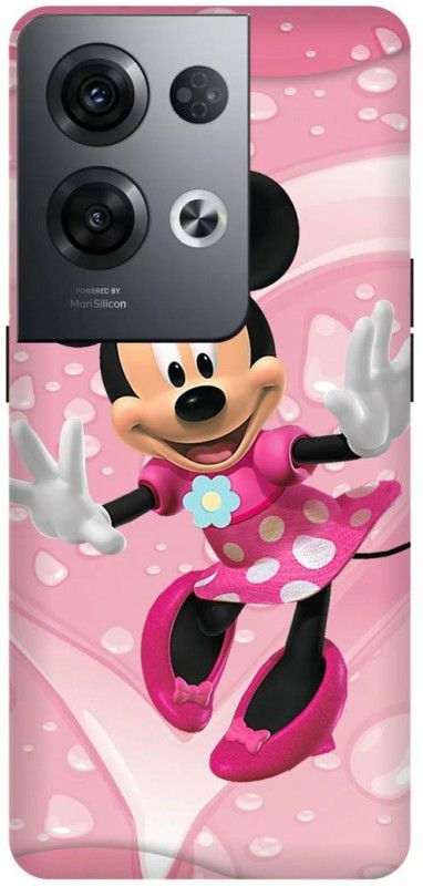 FRONK Back Cover for OPPO Reno8 Pro 5G, MICKEY, MOUSE, MINNIE, MOUSE, DOLL, TEDDY, LOVE  (Pink, Hard Case, Pack of: 1)