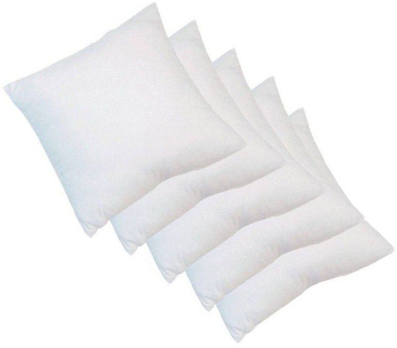 Changers Polyester Fibre Solid Cushion Pack of 5  (White)