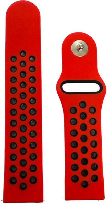 Melfo Dual Design Rubber Strap Compatible with Alt OG Max (Not for Alt OG) Smart Watch Strap  (Red, Black)