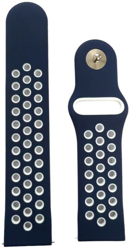 Melfo Dual Design Rubber Strap Compatible with Noise Evolve 2 Smart Watch Strap  (Blue, White)
