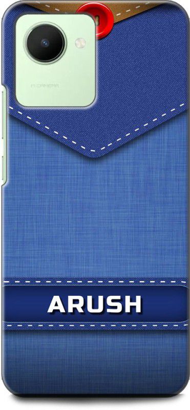 WallCraft Back Cover for Realme C30, RMX3581 ARUSH NAME, A, LETTER, BLUE, JEANS, ALPHABET, DESIGN  (Multicolor, Dual Protection, Pack of: 1)