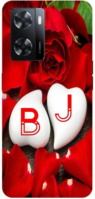 Dimora Back Cover for OPPO A57, B LOVES J NAME B NAME J LETTER ALPHABET B LOVE J NAME  (Red, Hard Case, Pack of: 1)
