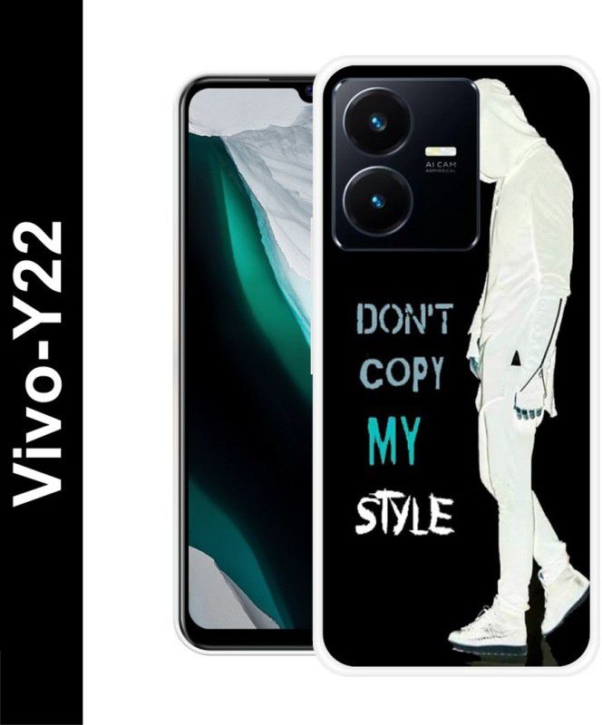 BAILAN Back Cover for VIVO Y22  (Black, White, Grip Case, Silicon, Pack of: 1)