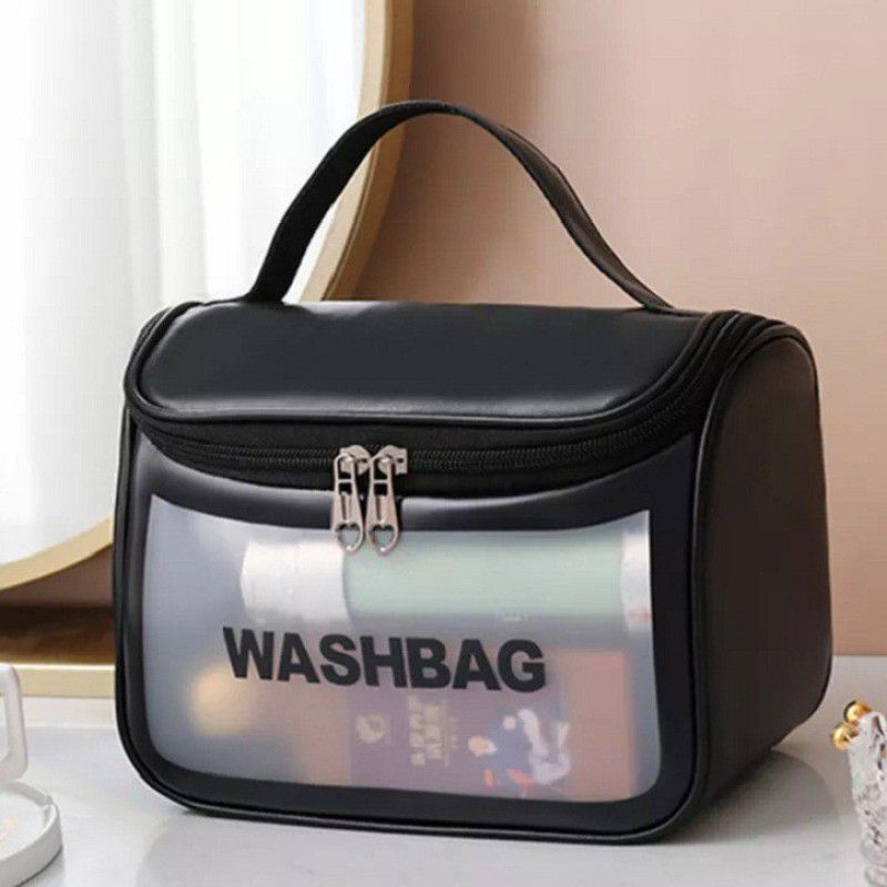 ELITEHOME Black Multipurpose Cosmetic Bag, Makeup Organizer, Vanity Box for Woman And Girl Cosmetics Vanity Box  (Black)