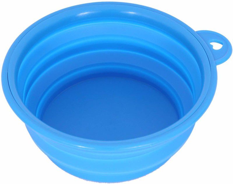 Emily Pets Round Silicone Pet Bowl  (250 ml Blue)