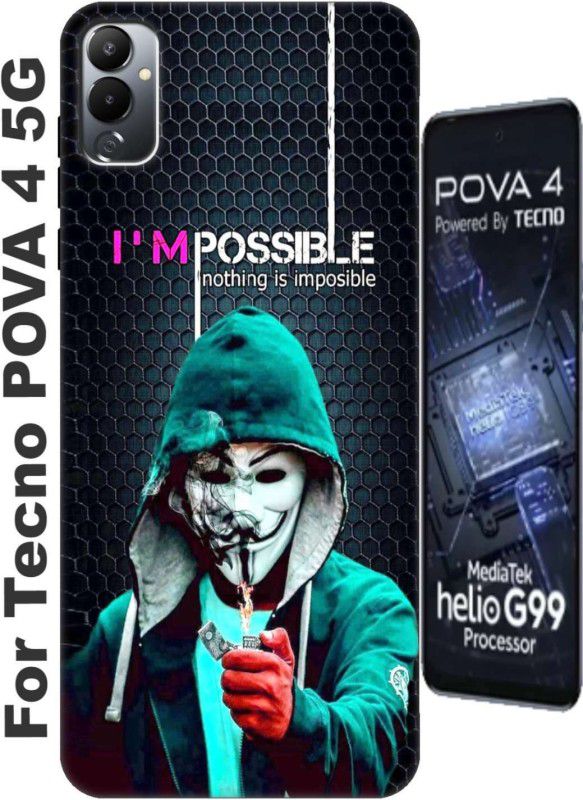 YornoSis Back Cover for Tecno POVA 4 5G, Tecno Pova 4 2620  (Purple, Shock Proof, Silicon, Pack of: 1)