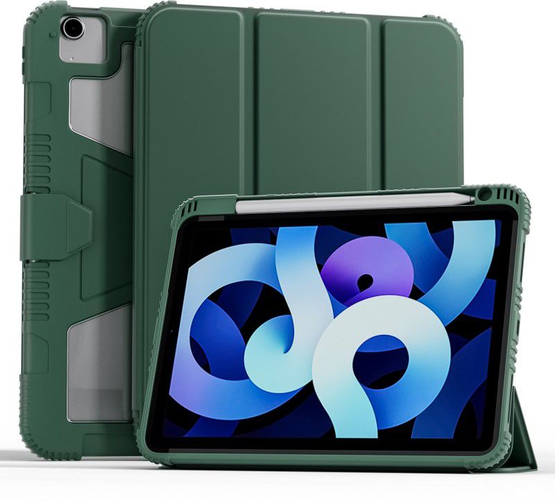 SwooK Flip Cover for iPad Pro 11 inch M1 A2301 A2377 A2459 A2460 A2228 A2068 A2230 A2231 A1980 A2013 A1934 A197  (Green, Rugged Armor, Pack of: 1)