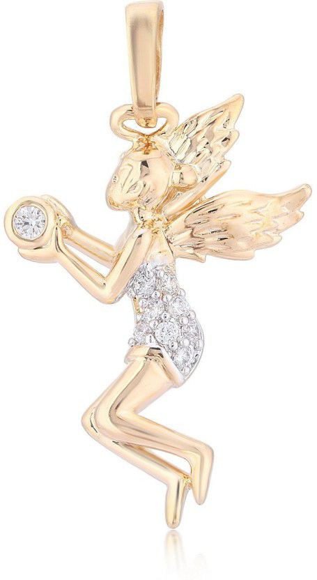 Elegant Gold Plated Cupid Angle Shaped Gold-plated Alloy Pendant Set