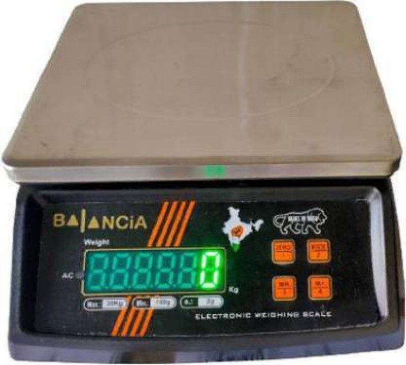 Montreal ®Balancia (Steel Platform) 30kg Double Display Weight Machine, Quality Weighting Scale Up To Capacity- 30kg Weighing Scale (Black)(Platform Size- 170 x 210mm, Dual Display, 4V Re-Chargeable Battery)#Made in India Weighing Scale  (Black)