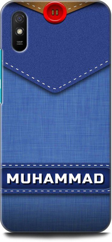 WallCraft Back Cover for REDMI 9i Sport MUHAMMAD NAME, M LETTER, BLUE, JEANS, ALPHABET, DESIGN  (Multicolor, Dual Protection, Pack of: 1)