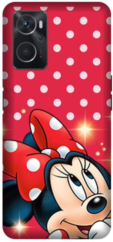 PHONE WALEY.COM Back Cover for OPPO A76 , CPH2375 , mickey,minnie,mouse,pink,Printed back cover  (Pink, Hard Case, Pack of: 1)