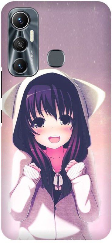 FRONK Back Cover for Infinix Hot 11, X662, LOVELY, GIRL, CUTE, GIRL, ANIME  (Pink, Hard Case, Pack of: 1)