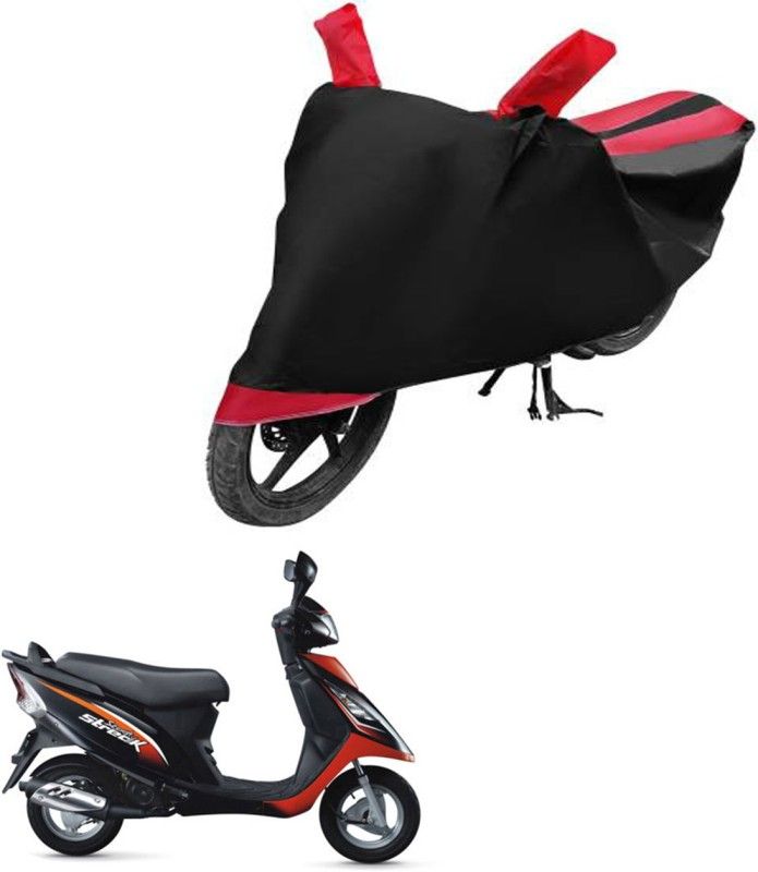 RONISH Waterproof Two Wheeler Cover for TVS  (Scooty Streak, Red, Black)