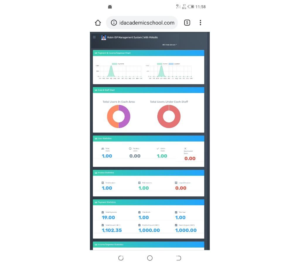 ISP Management System with Billing and Mikrotik User Control