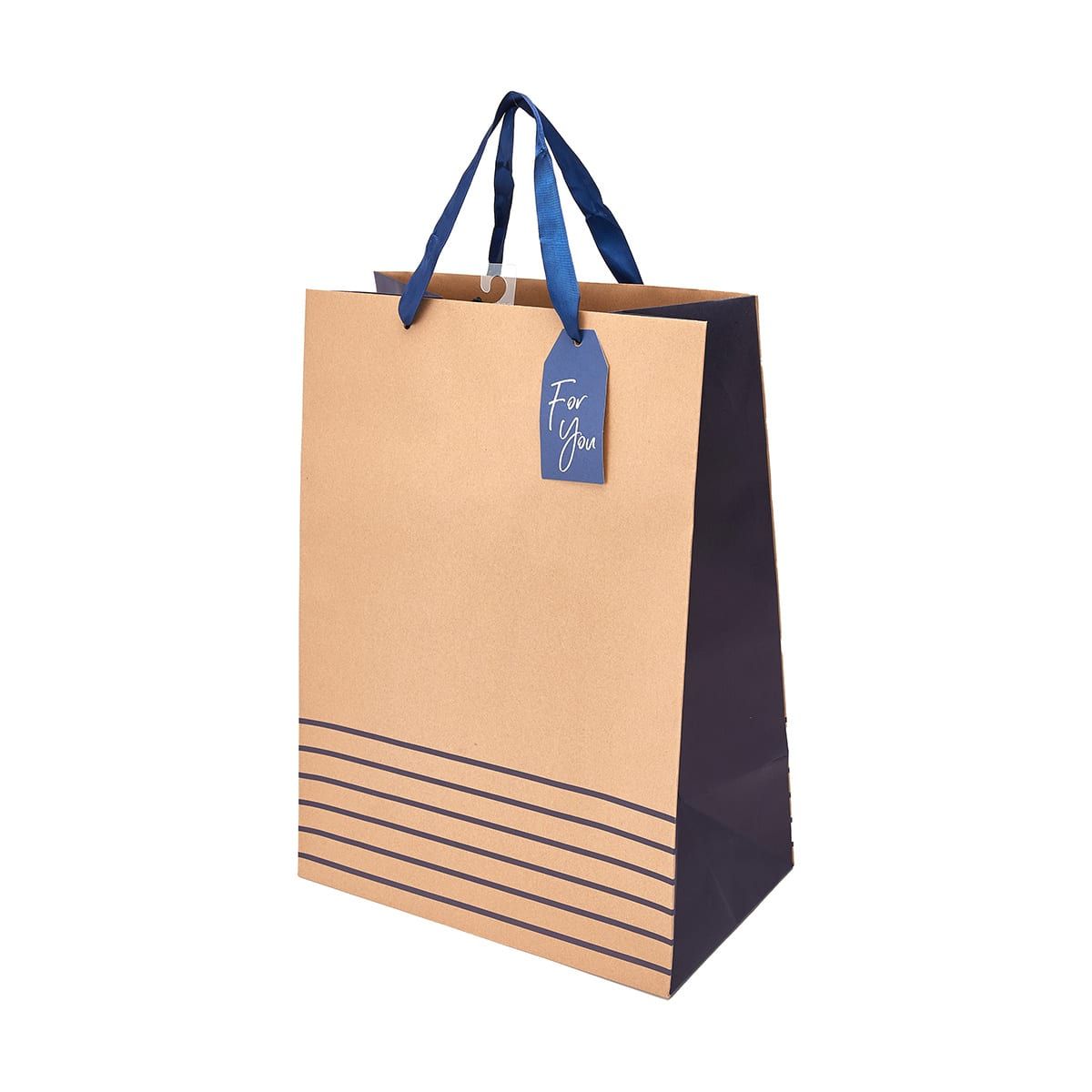 Navy Stripe Gift Bag - Extra Large
