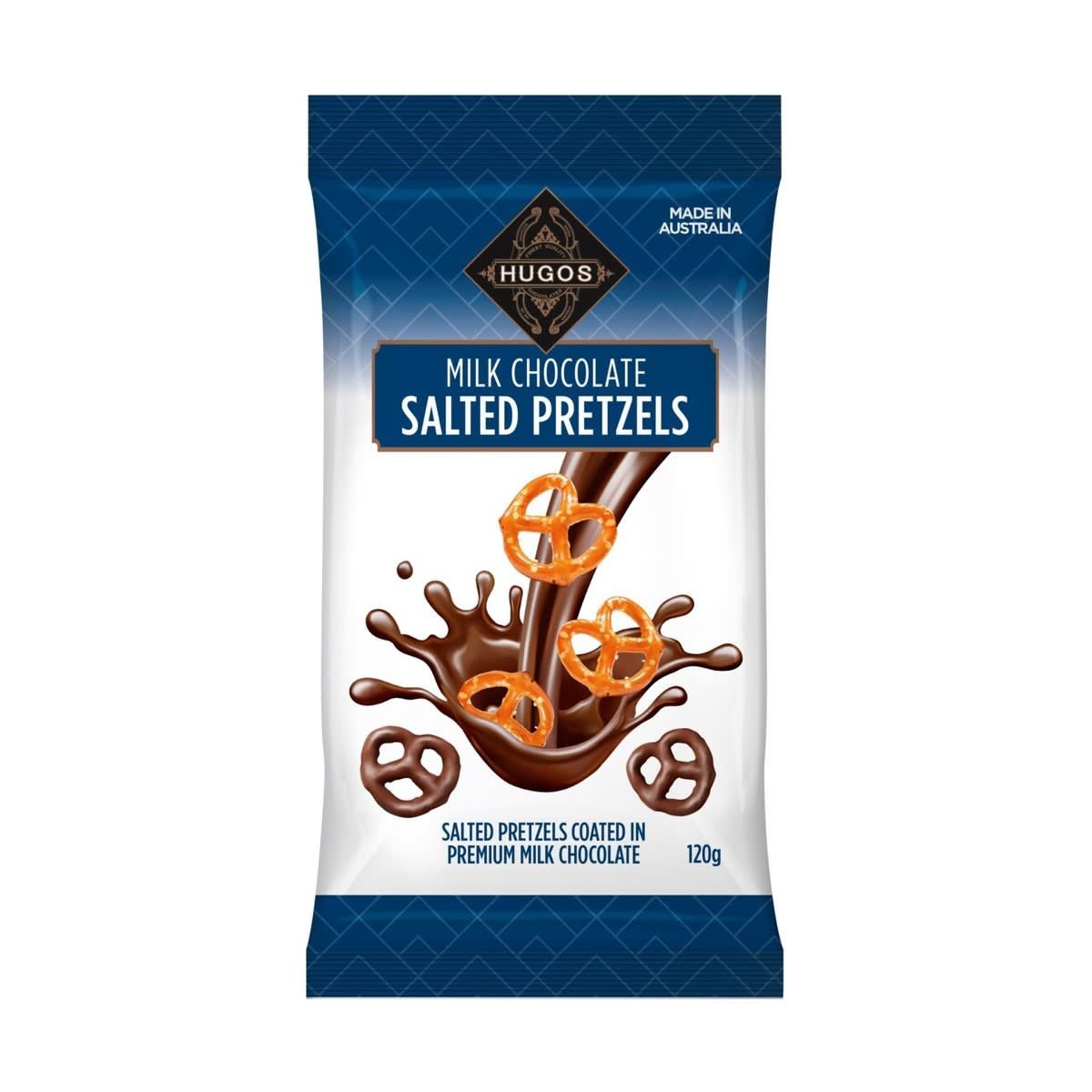 Hugos Milk Chocolate Salted Pretzels 120g