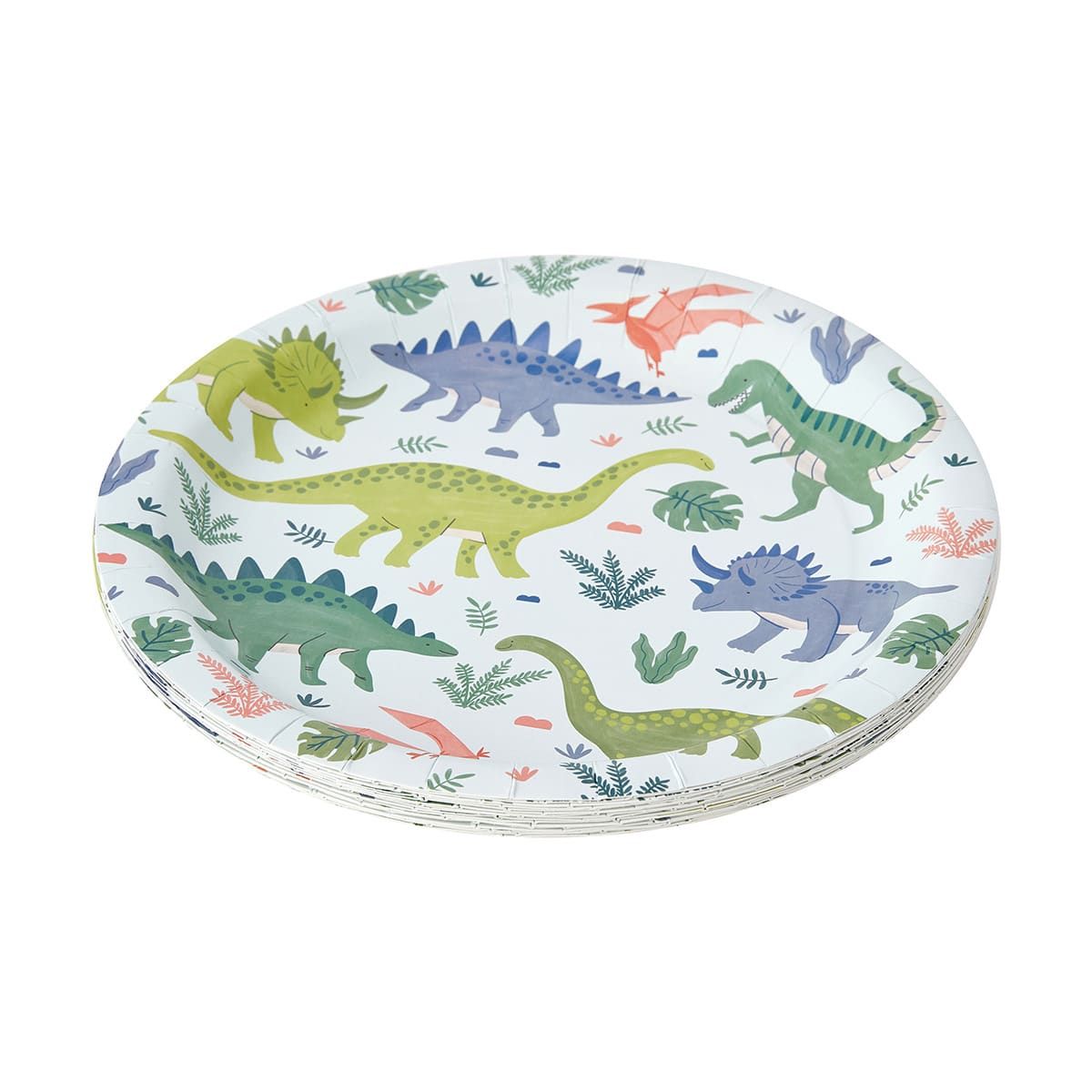 16 Piece Dino Plates