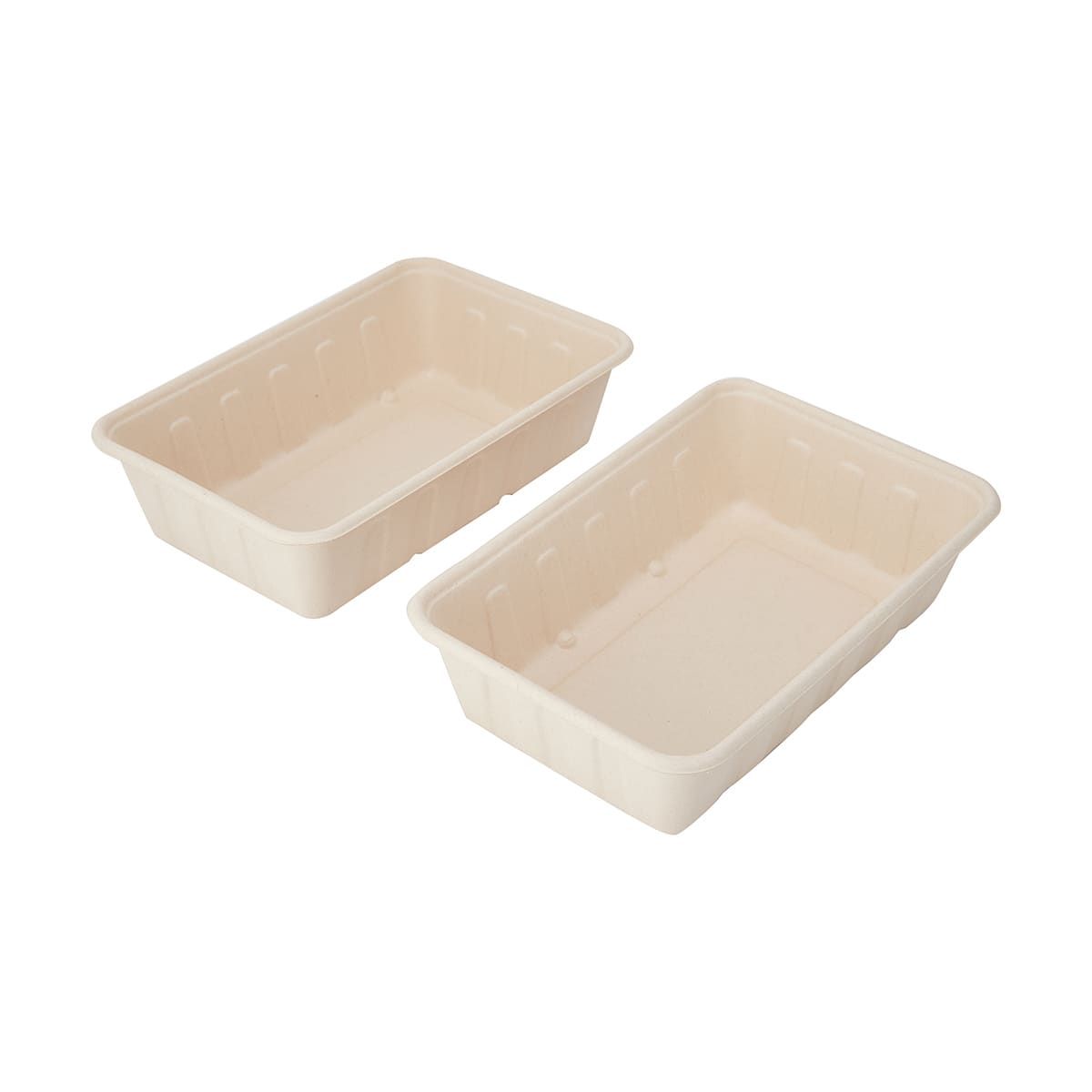 2 Piece Sugarcane Pulp Food Trays