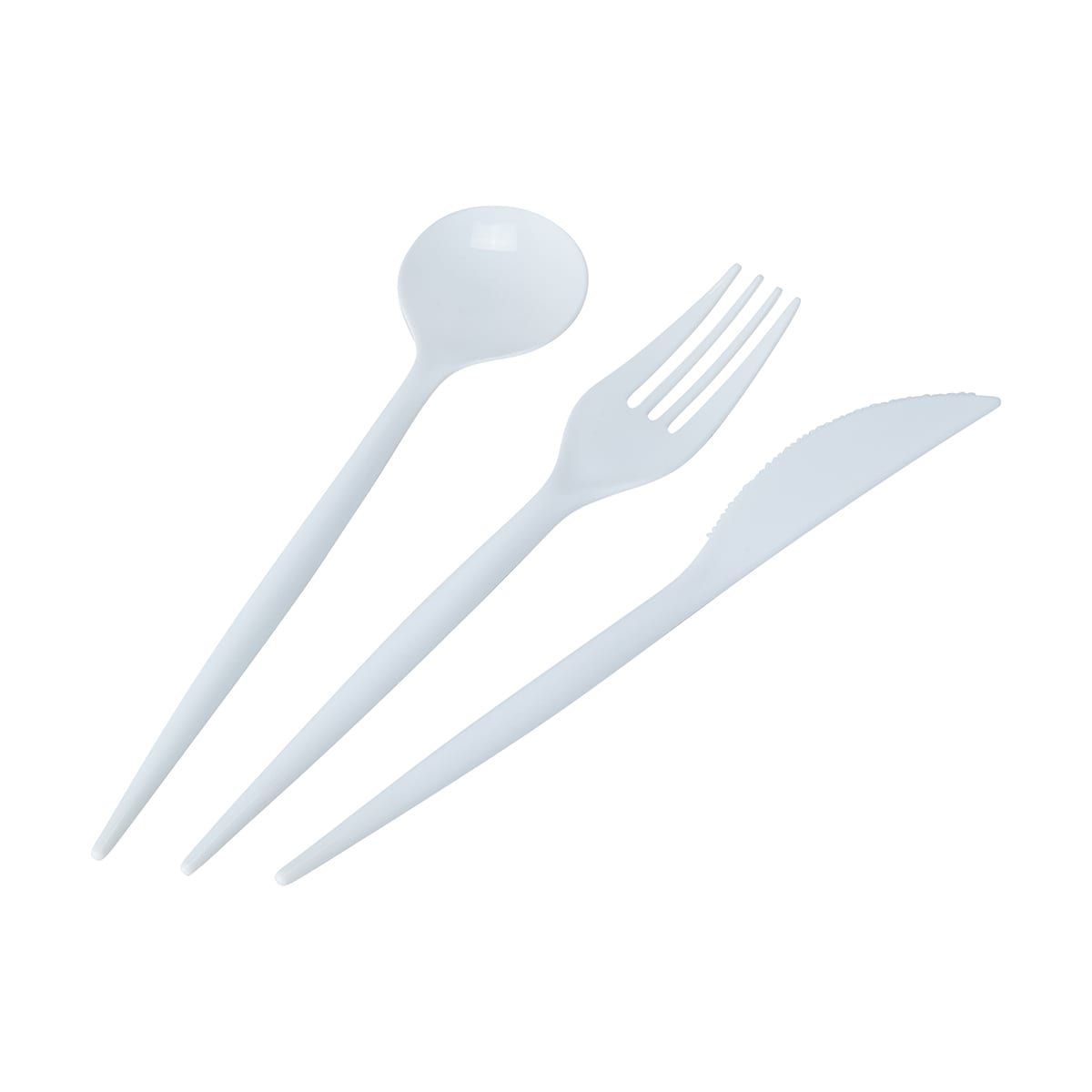 45 Piece White Cutlery