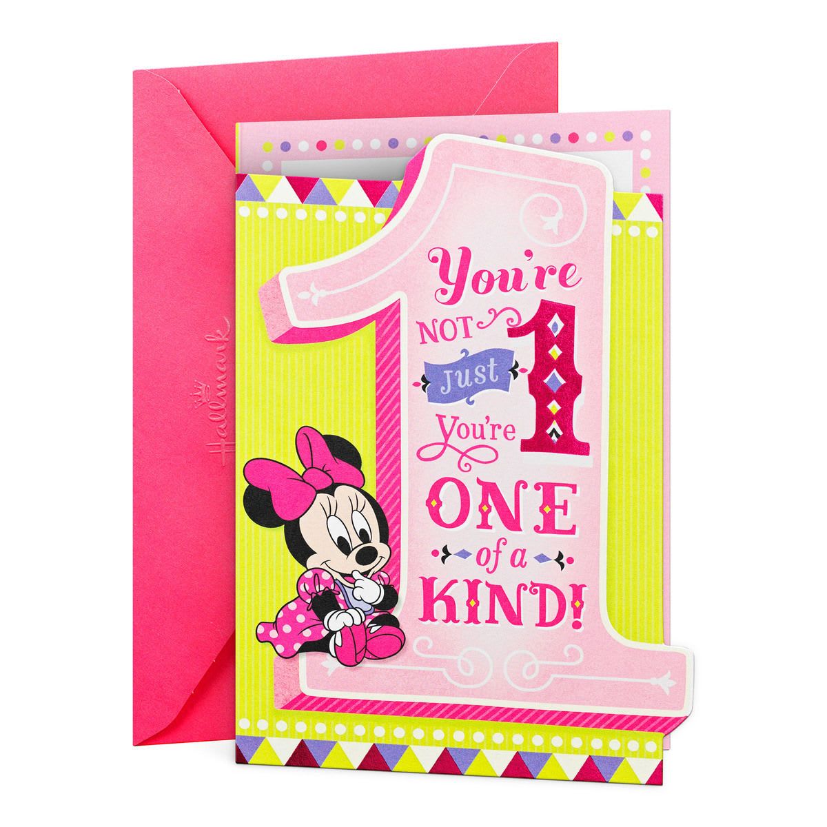Hallmark Disney Minnie Mouse 1st Birthday Card
