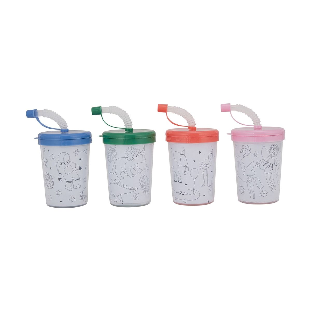 4 Piece Colour Me in Kids Cup