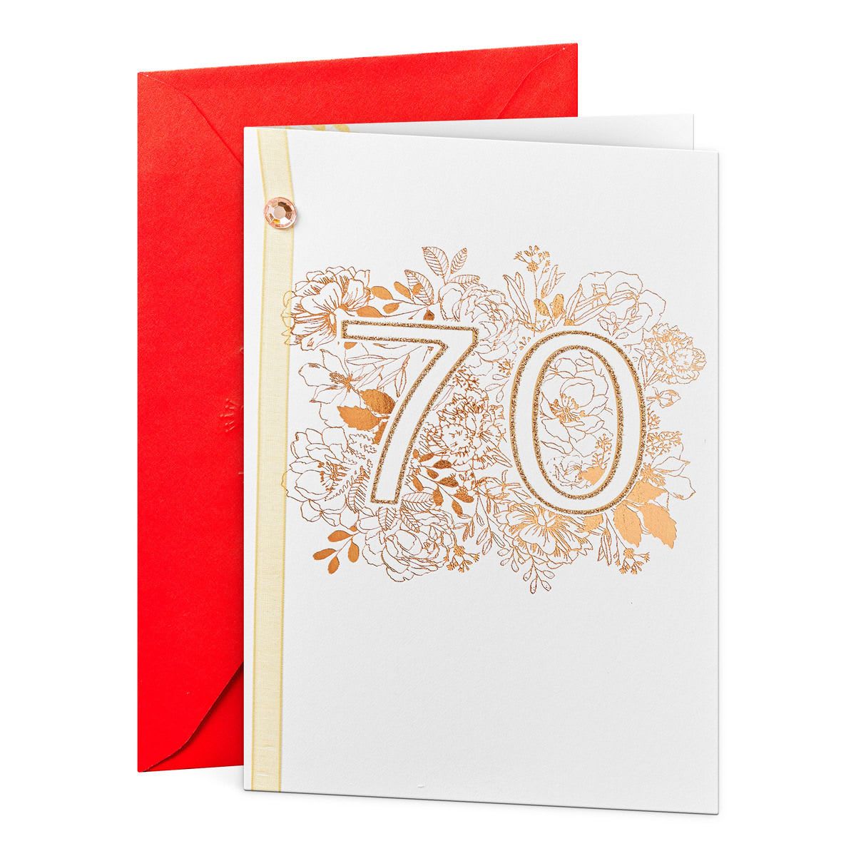 Hallmark Birthday Card for Age 70 - Rose Gold