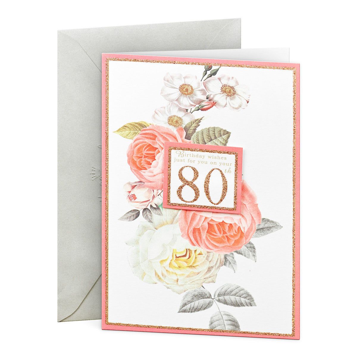 Hallmark Birthday Card for Age 80 - Floral