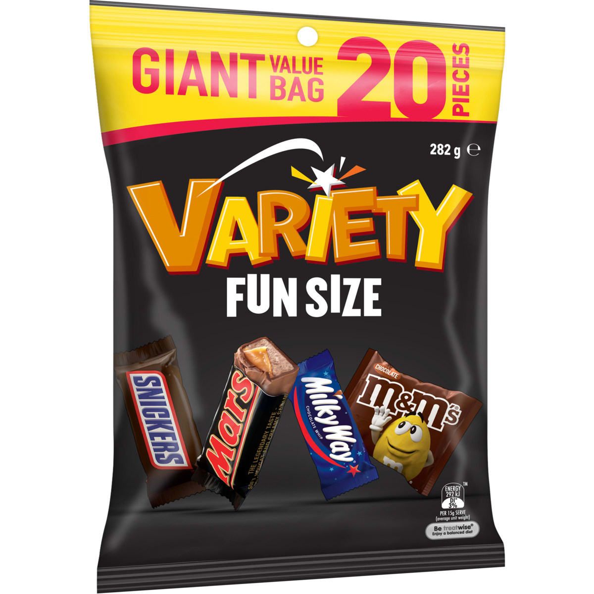 20 Piece Mars Variety Giant Value Fun Size Bag 282g