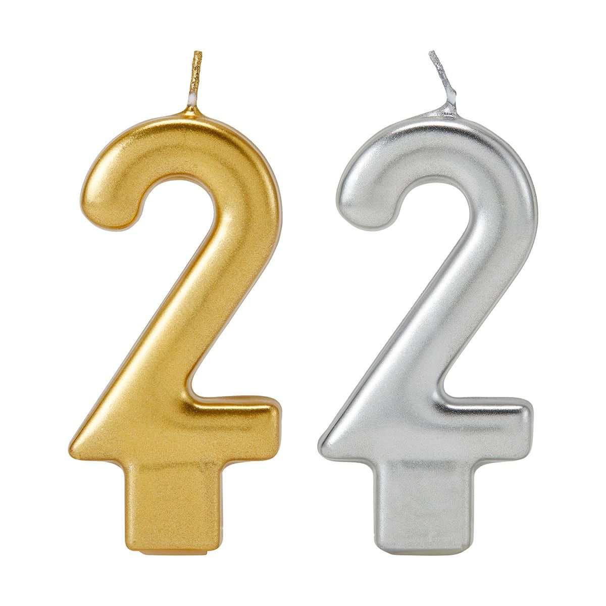 Metallic Candle Number 2 - Assorted