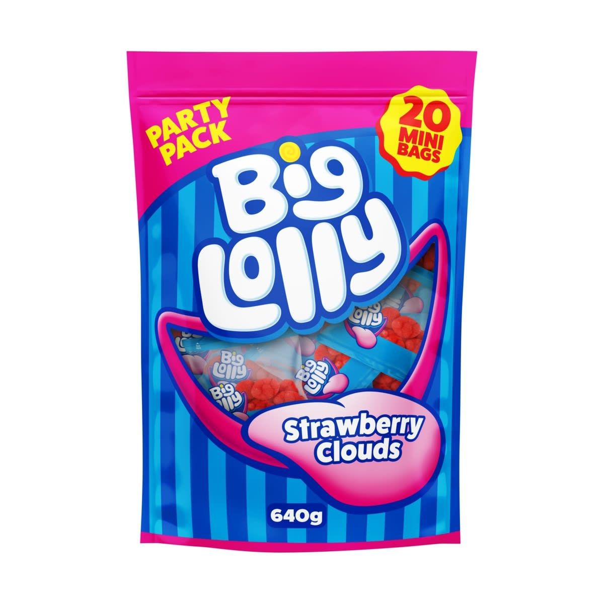 Big Lolly Strawberry Clouds Party Pack 640g