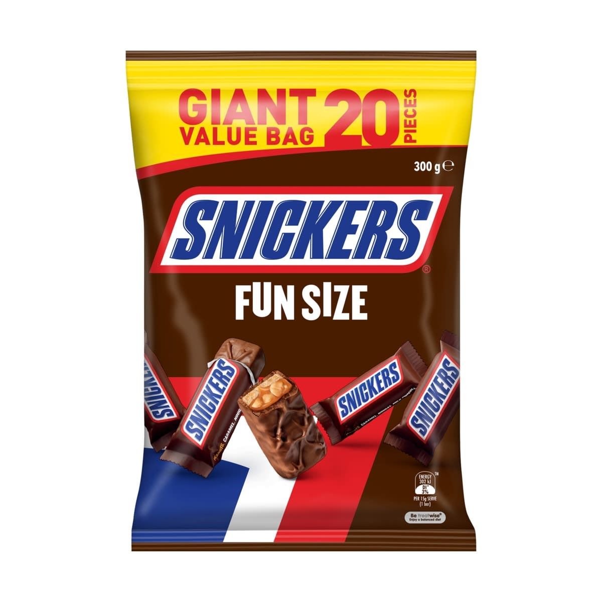 20 Piece Snickers Fun Size Giant Value Pack 300g