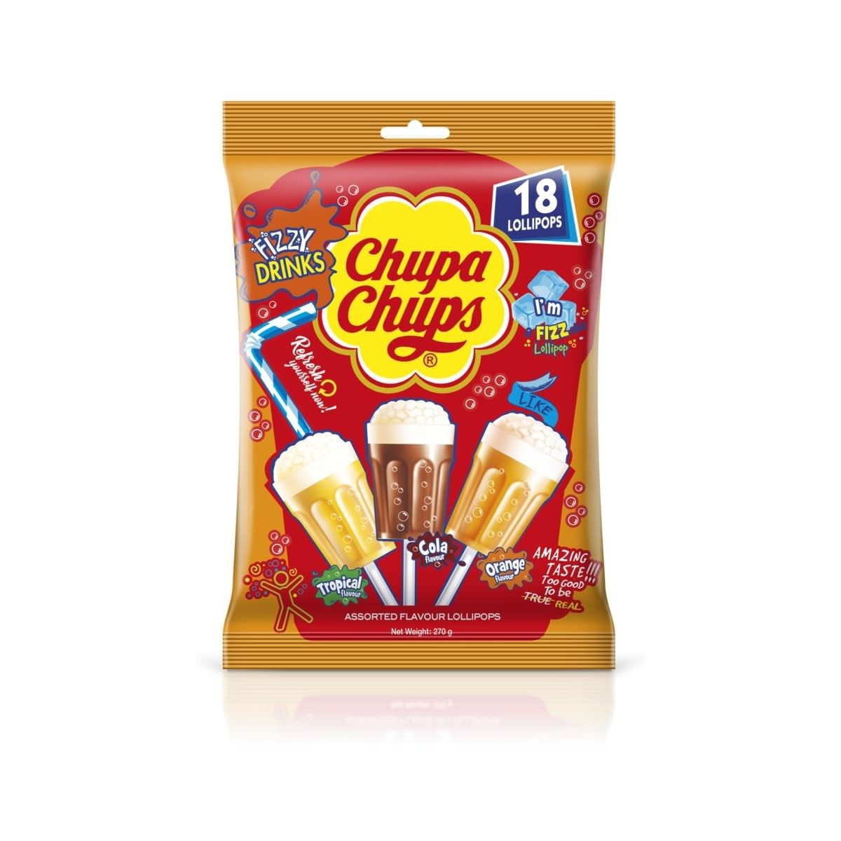 Chupa Chups 3D Fizzy Drinks Lollipops 270g