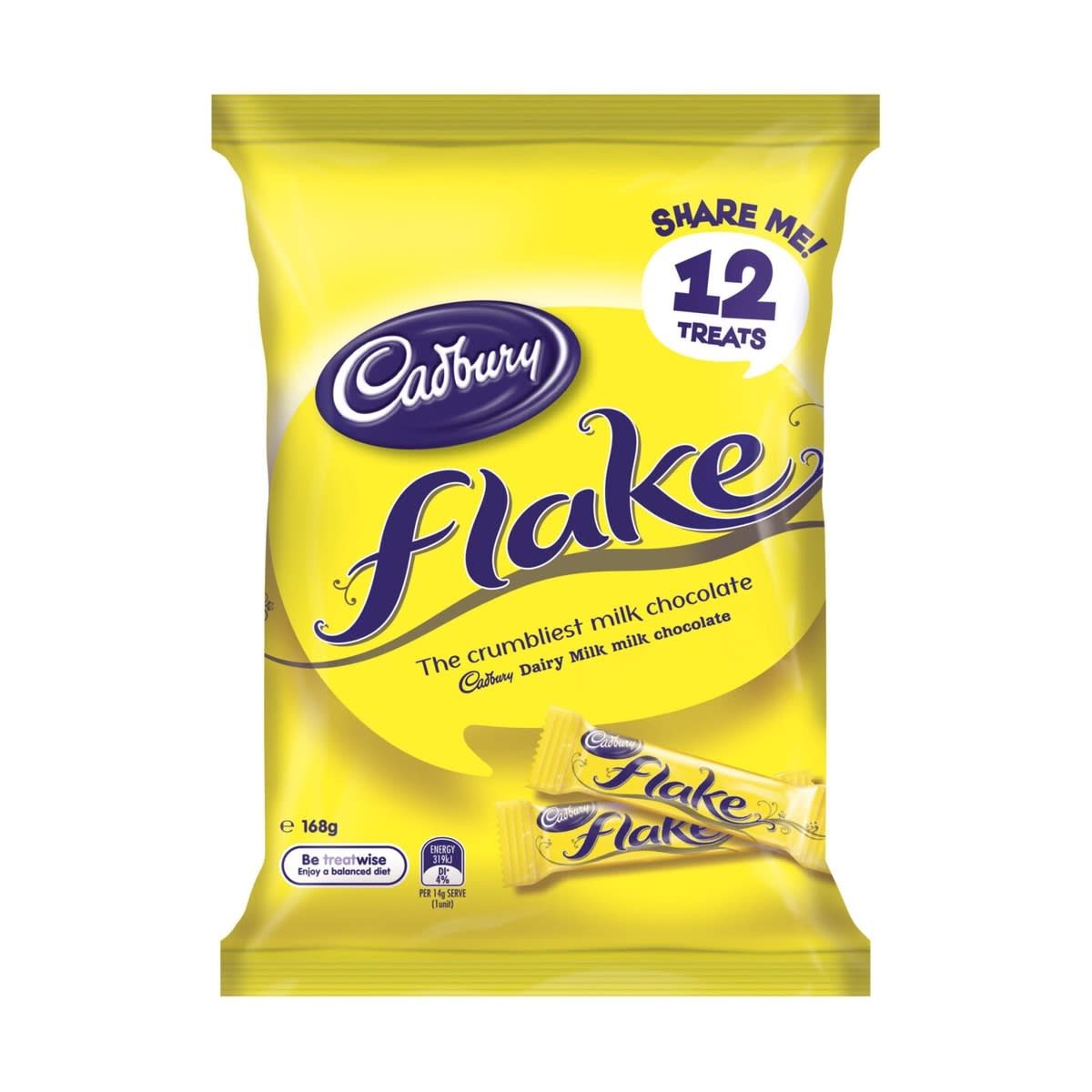 12 Pack Cadbury Flake Milk Chocolate Sharepack 168g