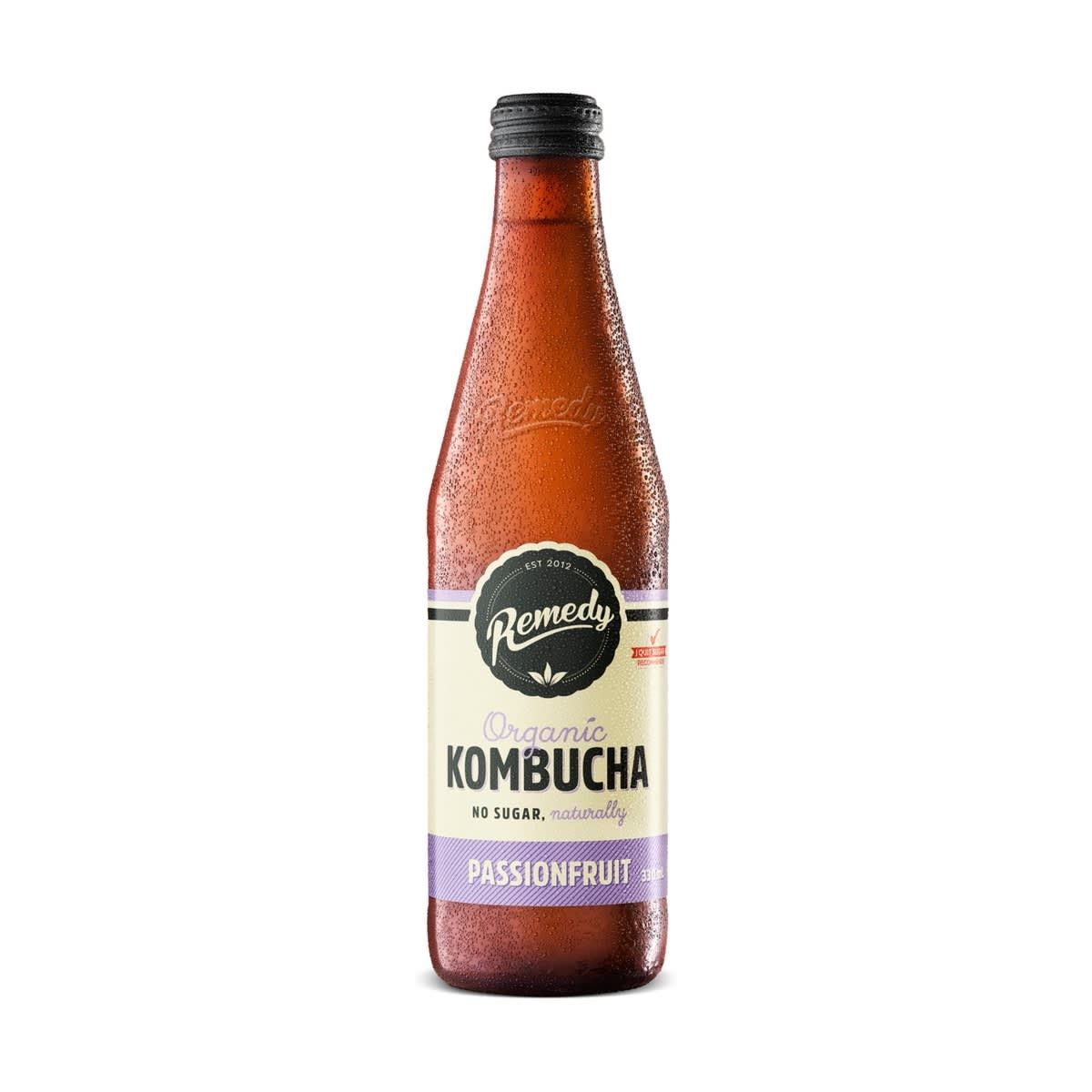 Remedy Organic Passionfruit Kombucha 330ml
