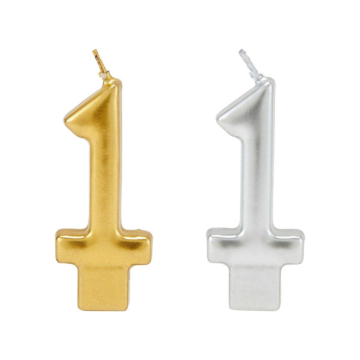 Metallic Candle Number 1 - Assorted
