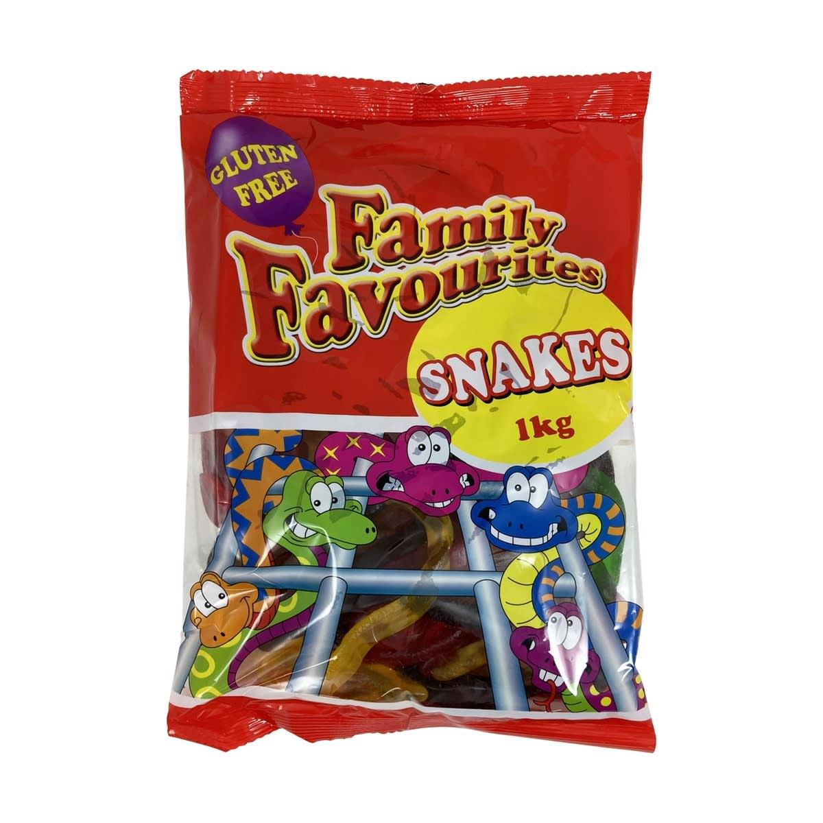 Family Favourites Snake Lollies 1kg