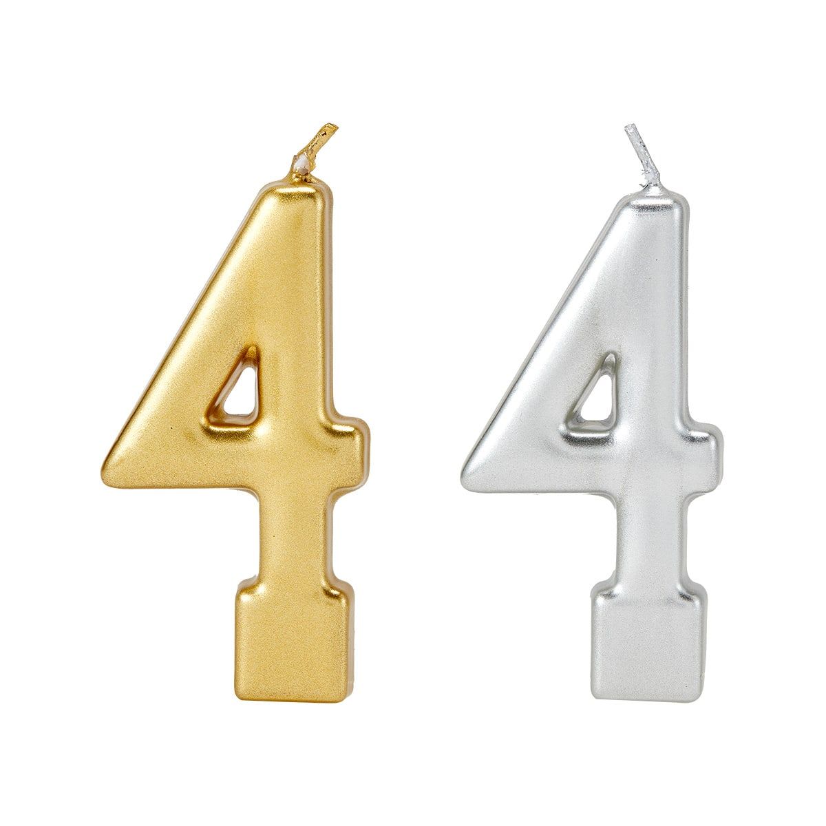 Metallic Candle Number 4 - Assorted