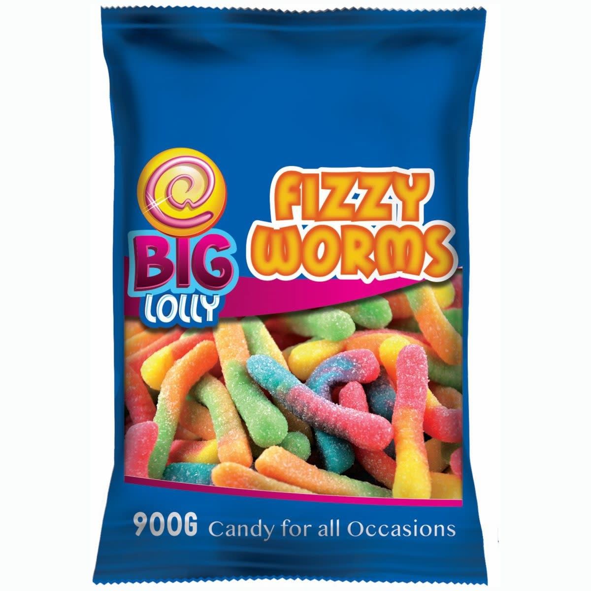 Big Lolly Fizzy Worms 900g