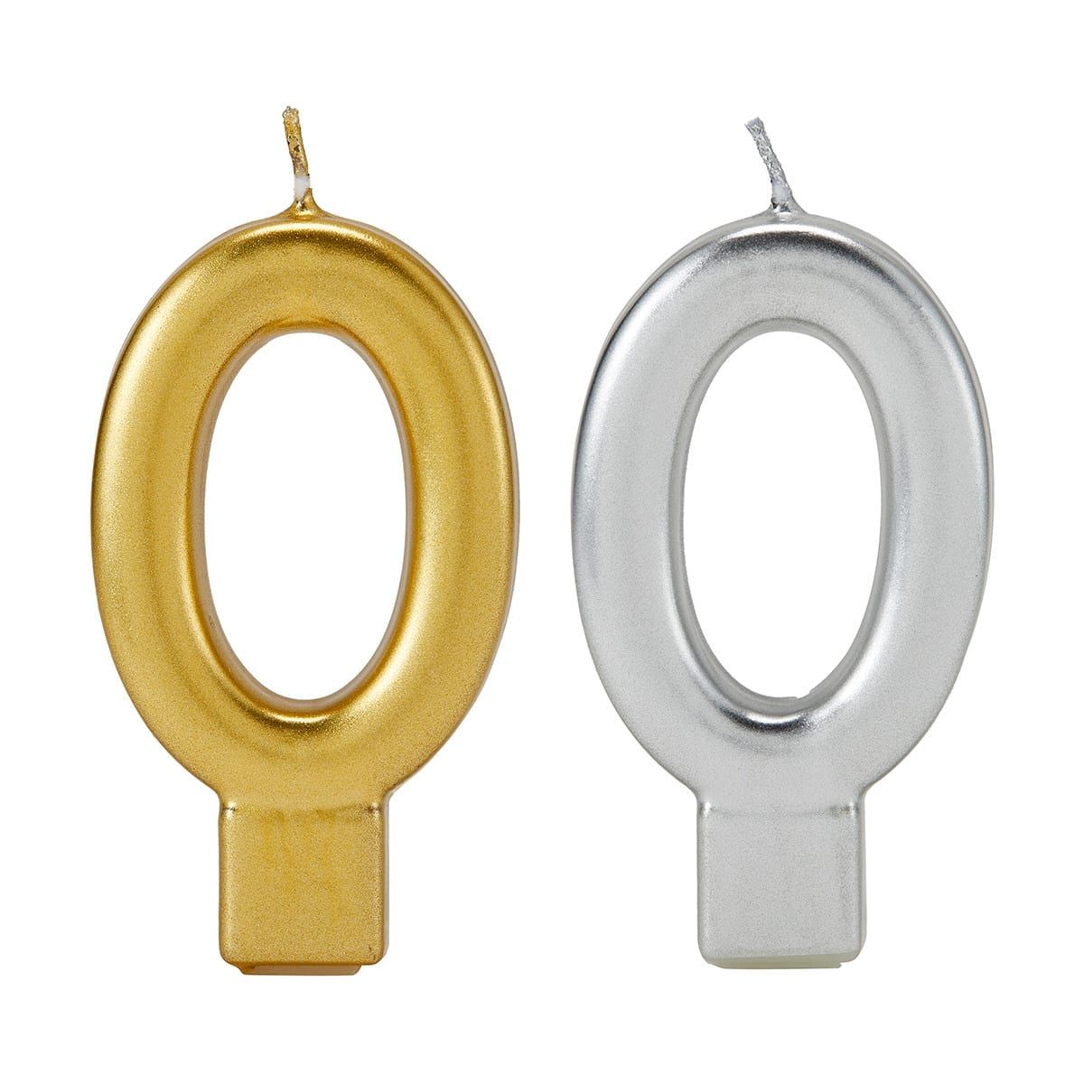 Metallic Candle Number 0 - Assorted
