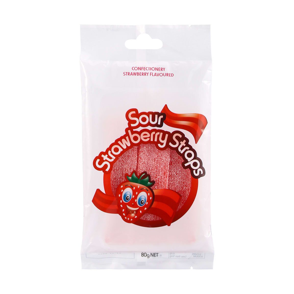 Sour Strawberry Straps 80g