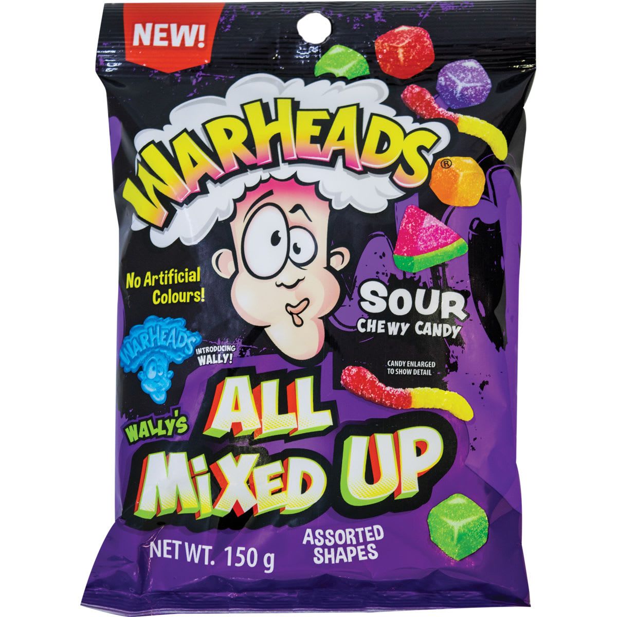 New! Warheads All Mixed Up Sour Chewy Candy 150g