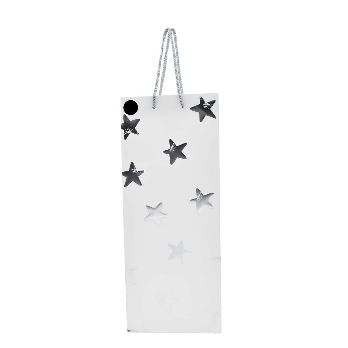 Hallmark White Silver Stars Bottle Gift Bag